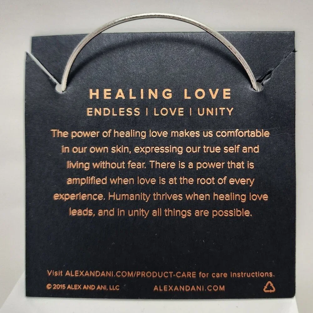 Alex and Ani Healing Love Charm Bangle Expandable 2016 Silver Bracelet